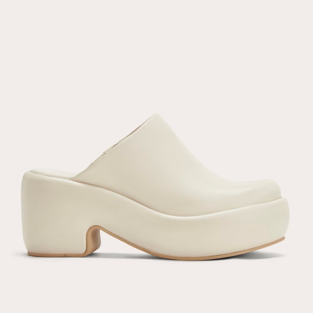 NEW Everlane Cream Parchment The Puffa Platform Clog in Size 6‎